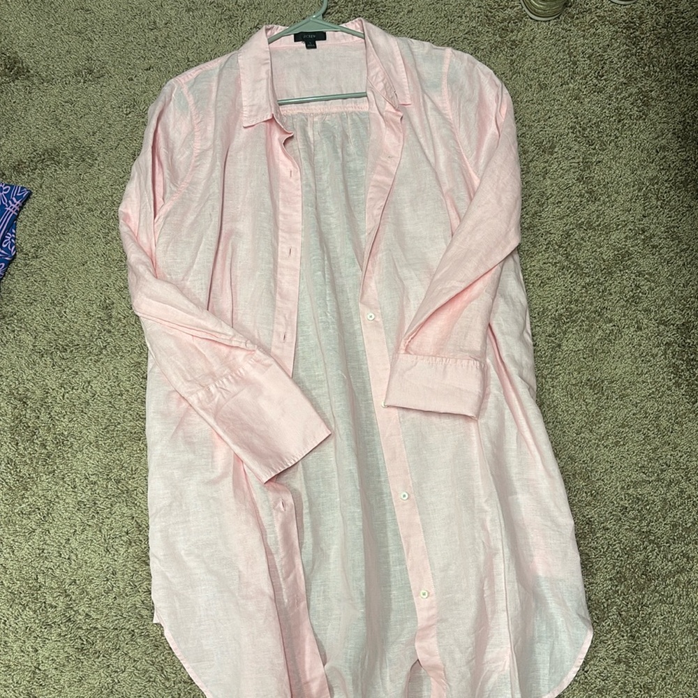 J crew pink linen dress
